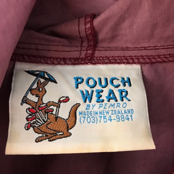 Vintage 80s 90s Mens XL Kangaroo Packable Bag Hooded Windbreaker Burgundy Maroon - Picture 5 of 12